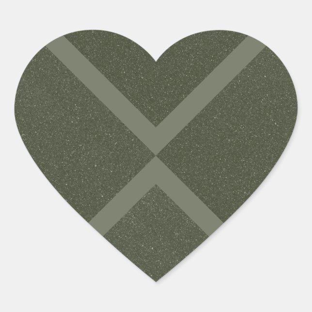 Autocollant X Heart en mousse verte texturée (Devant)
