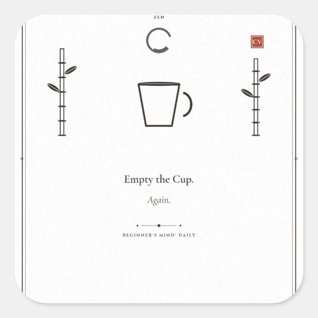 Autocollant Zen Vider la Tasse (Devant)