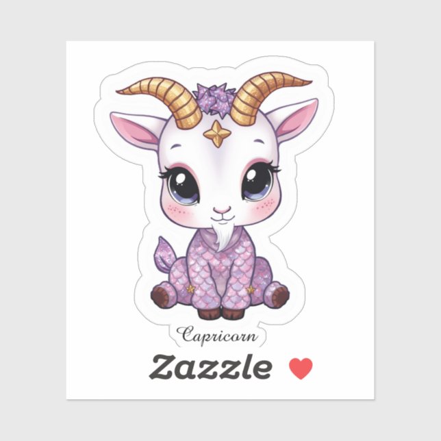Autocollant Zodiaque Céleste Capricorne - Bouc Mar (Feuille)
