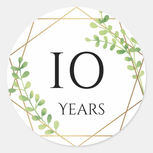 autocollants 10 ans d'anniversaire (Devant)