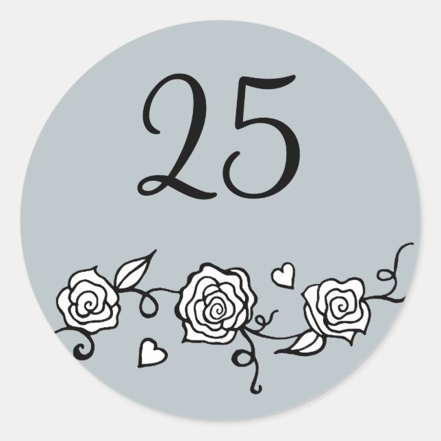 Autocollants 25e anniversaire de mariage (Devant)