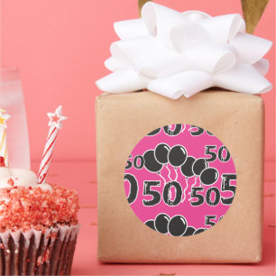 Autocollants 50e anniversaire ROSE et NOIR - 50 an