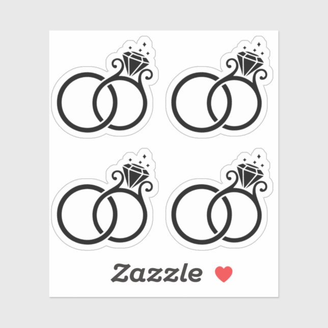 autocollants à anneaux mariages (Feuille)