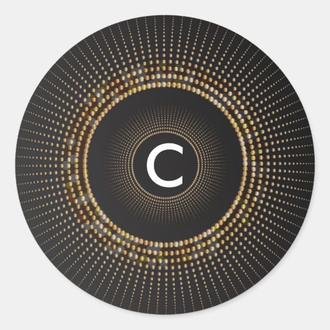 Autocollants à monogramme initial de luxe Rayons d (Devant)