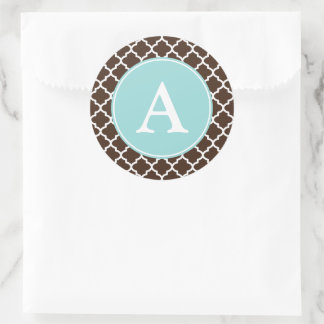 Autocollants à motif de monogramme au chocolat