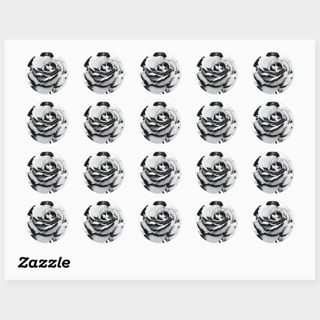 Autocollants à rose gravée (Feuille)