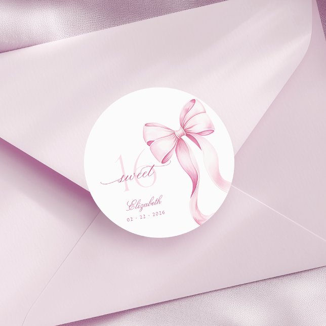 Autocollants à ruban rose Sweet 16 (Créateur téléchargé)