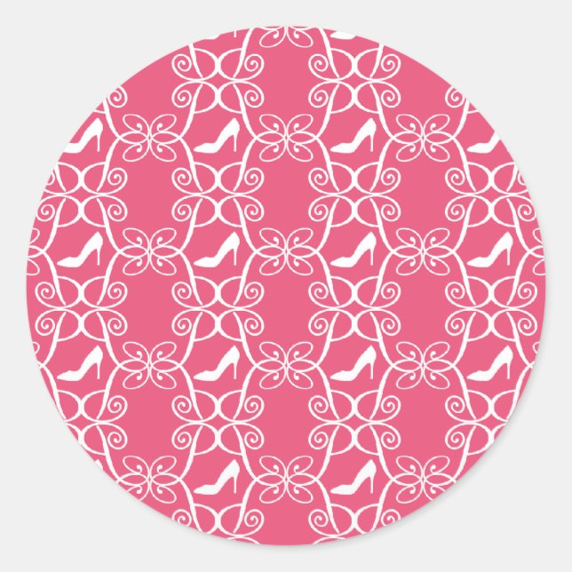 Autocollants à talon élevé rose (Devant)