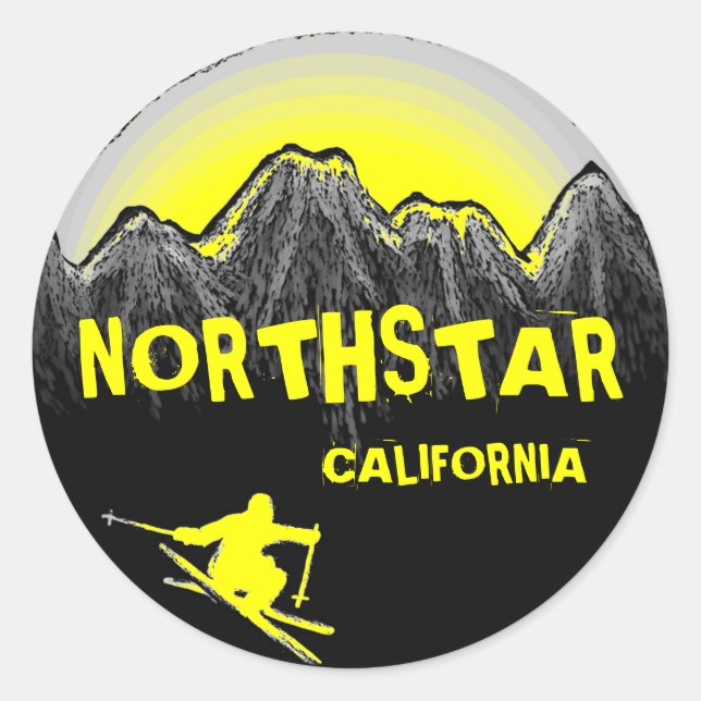 Autocollants à thème jaune Northstar California (Devant)