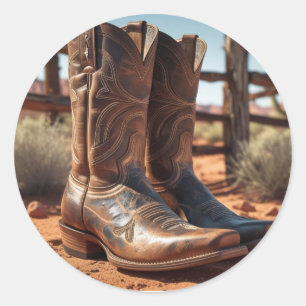 Autocollants à thème occidental Bottes Cowboy