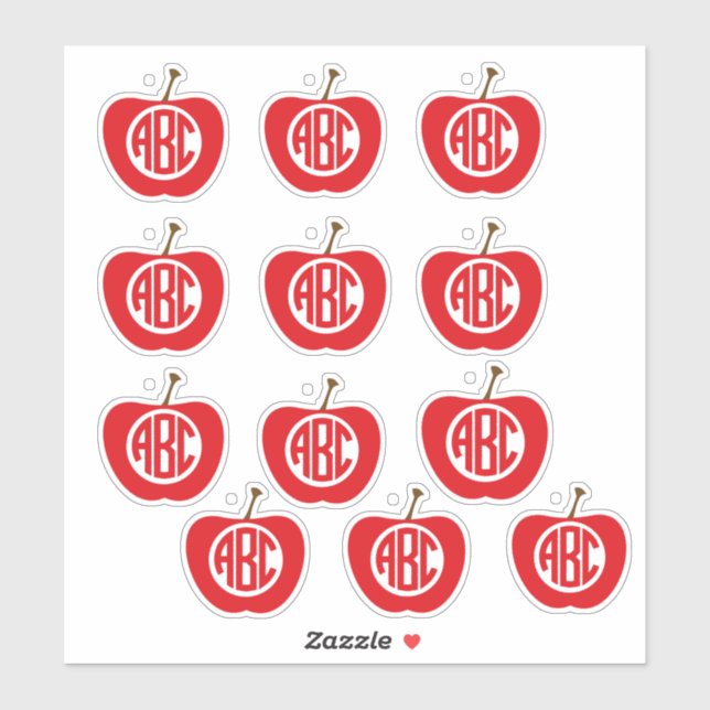 Autocollants ABC Apple (Feuille)