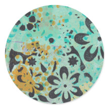 Autocollants abstraits bleu et jaune