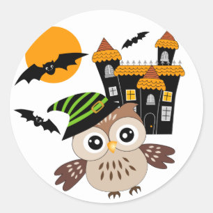 Autocollants adorables de hibou de Halloween