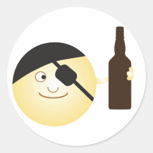 Autocollants affectueux d'Emoji de pirate de rhum