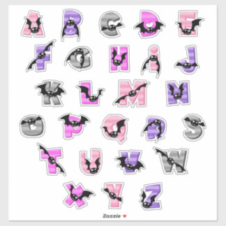 Autocollants Alphabet Chauve-Souris | Lettres et c