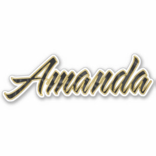 Autocollants Amanda black gold lettering