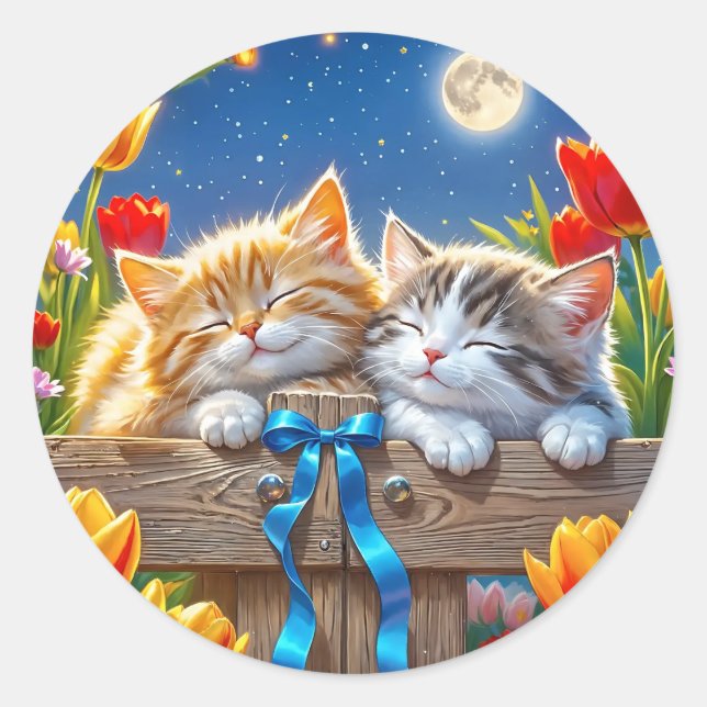 autocollants amis chaton mignon  (Devant)