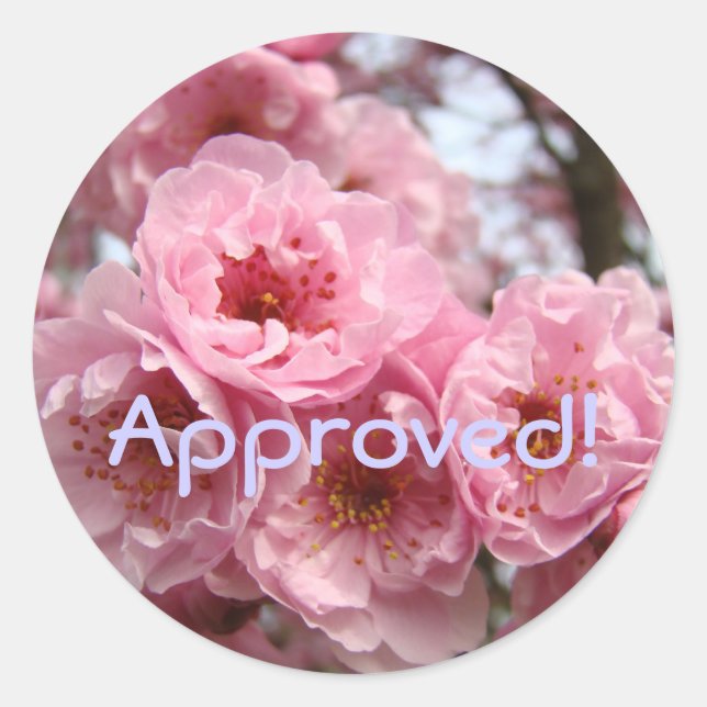 Autocollants Approuvés ! Fleurs de cerisier rose s (Devant)