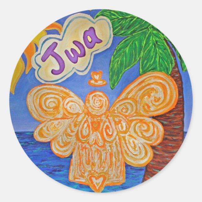 Autocollants Art décal créole Ange des Caraïbes (Devant)