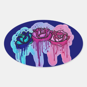 Autocollants Art Rose