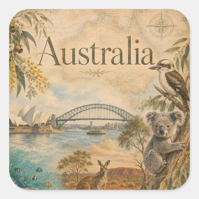 Autocollants Australie pour les amoureux de l'Aust (Devant)