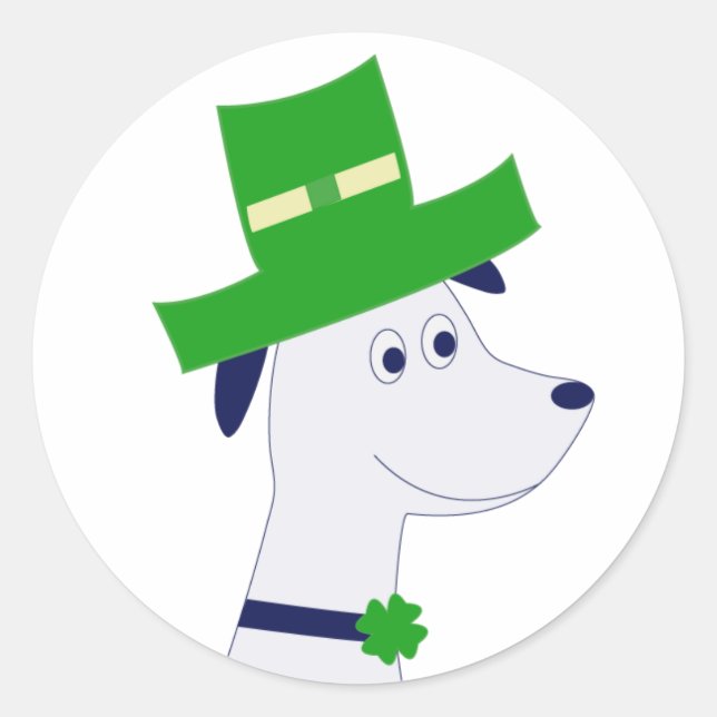 Autocollants avec chien de la Saint-Patrick et trè (Devant)