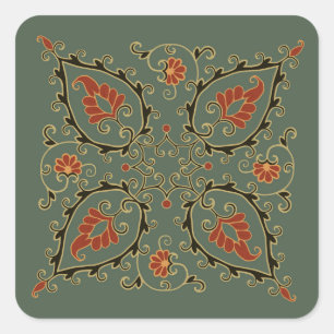 Autocollants avec motif ouzbek vert velours