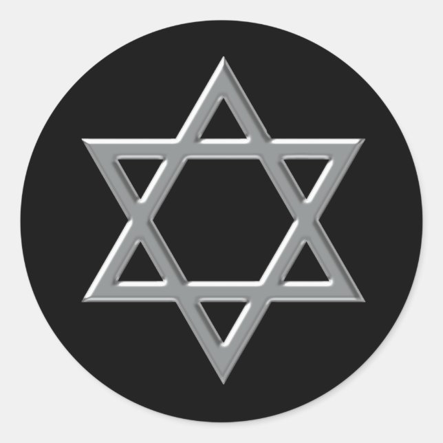 Autocollants Bar Mitzvah noir et argent (Devant)