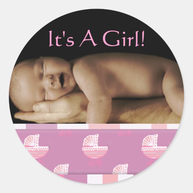 Autocollants Bébé Fille avec la photo de votre béb (Devant)