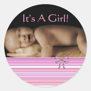Autocollants Bébé Fille avec la photo de votre béb