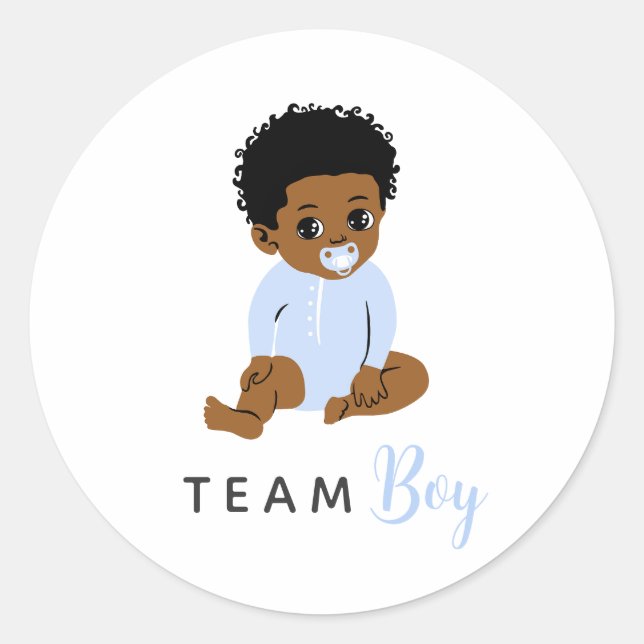 Autocollants Bébé Garçon Équipe Noir Révélation de (Devant)