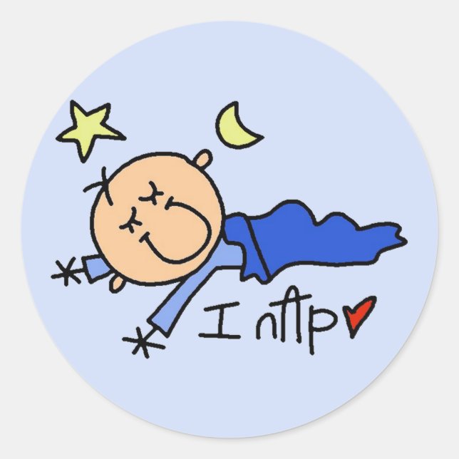 Autocollants bébé garçon je fais la sieste (Devant)