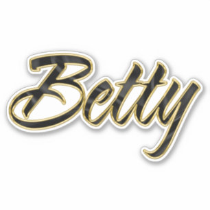 Autocollants Betty black gold lettering