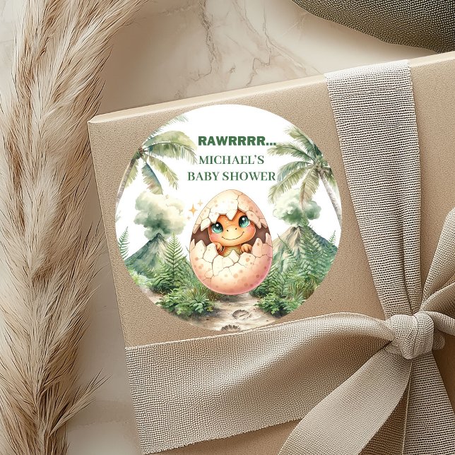 Autocollants Bientôt Éclos Design de Bébé Dino Mig (Hatching Soon Stickers Cute Baby Dino Design)