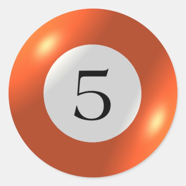 Autocollants - Billard - 5 balles (Devant)