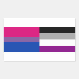 Autocollants bisexuels/asexuels de drapeau
