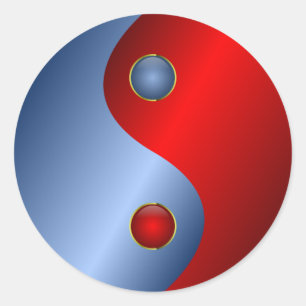 autocollants bleu yin yang
