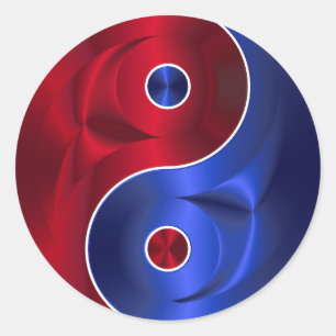 autocollants bleu yin yang