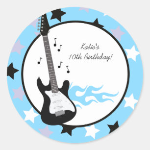 Autocollants bleus de faveur d'anniversaire de