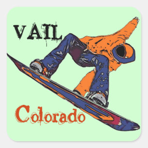 Autocollants bleus oranges de surfeur de Vail le