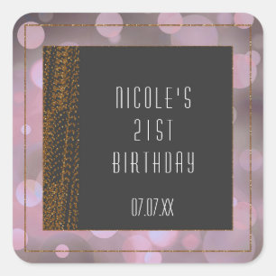 Autocollants Bokeh Glam Rose Gris & Or