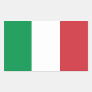 Autocollants brillants rectangle à drapeau italien