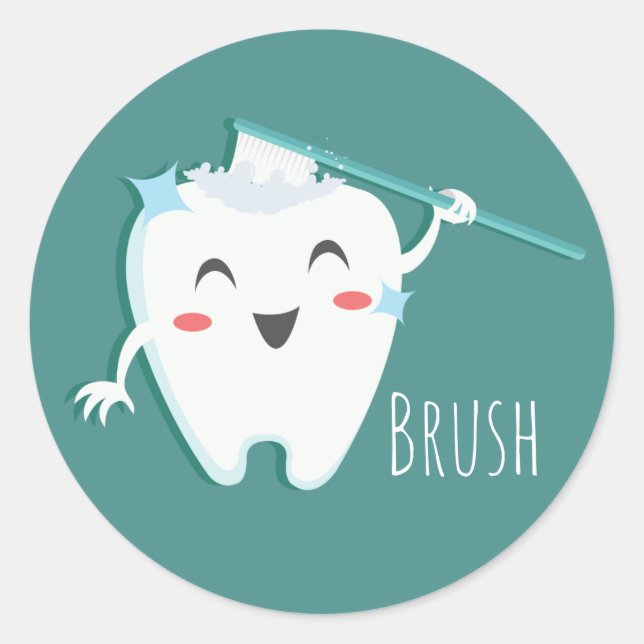 Autocollants Brosse à dents (feuille de 20) (Devant)