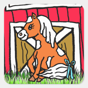 Autocollants Brown pour bébé Cheval adorable