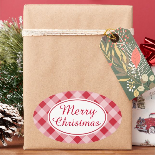 Autocollants Cadeau de Noël Rétro Rustique Joyeux (vacances)
