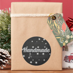 Autocollants Cadeau Faits Main Paillettes Argent B