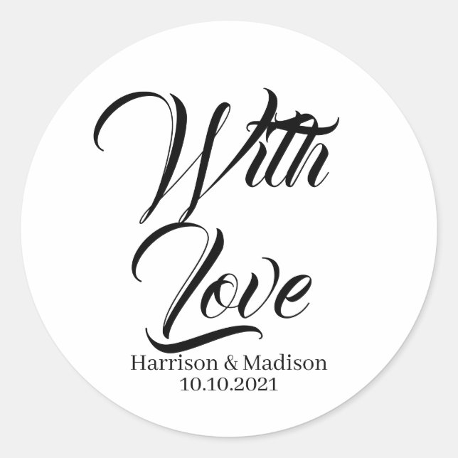 Autocollants cadeau Mariage de script personnalisé (Devant)