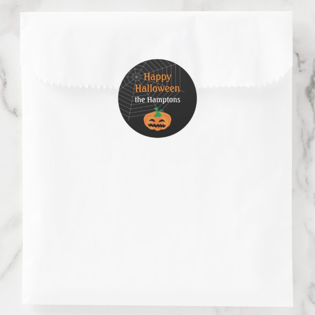 Autocollants Cadeaux de Fête d'Halloween Citrouill (Sac)