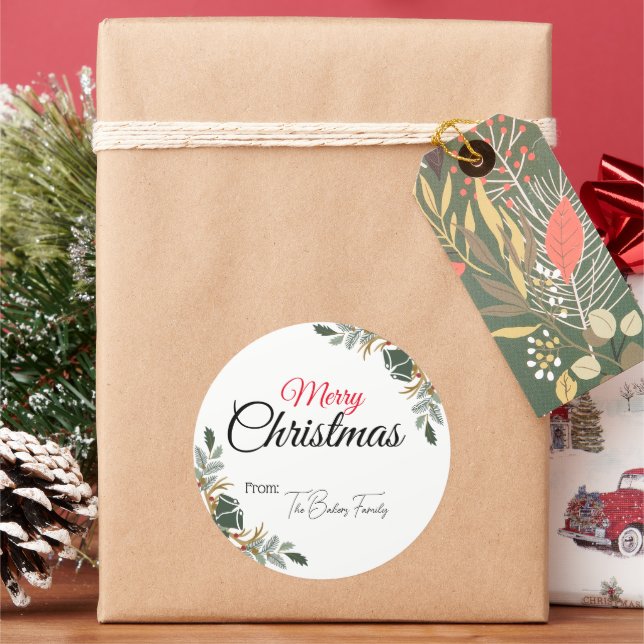 Autocollants cadeaux de Noël Joyeux (vacances)