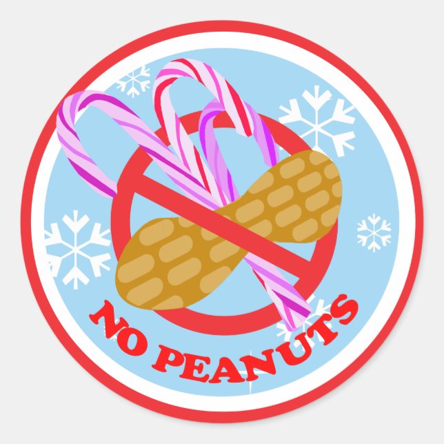 Autocollants Canne à Sucre de Noël Sans Arachides (Devant)